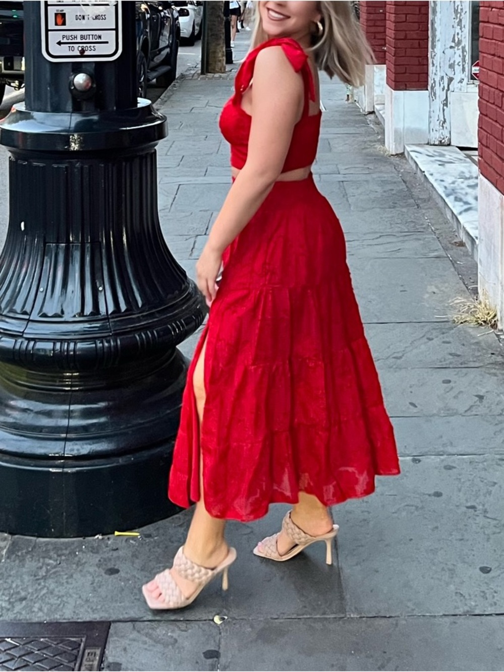 Red Midi Two Piece Set